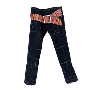 Bratz Doll MGA Princess Fianna Jeans Pants Dark‎ Denim w Stripe Belt RARE!